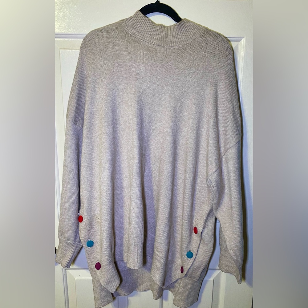 Philosophy Knit‎ Sweater Womens Tan Mock Neck, 3xL